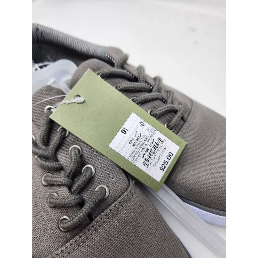 Goodfellow & Co Mens Low Top Lace Up Sneakers Gray Canvas Casual Size 9.5